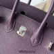 Hermes Hermès Birkin 25cm Togo 59 Grape Purple Waxed Thread Silver Hardware Hand-Stitched