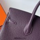 Hermes Hermès Birkin 25cm Togo 59 Grape Purple Waxed Thread Silver Hardware Hand-Stitched