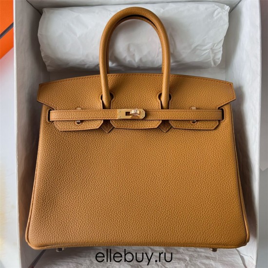 Hermes Hermès Birkin 25cm Togo 2S Sesame Waxed Thread Gold Hardware Hand-Stitched