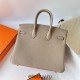 Hermes Hermès Birkin 25cm Togo Ck81 Dove Grey Waxed Thread Gold Hardware Hand-Stitched