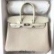 Hermes Hermès Birkin 25cm Touch Togo Calfskin Glossy Nile Crocodile Patch Ck10 Milk White Waxed Thread Silver Hardware Out of Stock Hand-Stitched