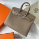 Hermes Hermès Birkin 25cm Sellier External Stitching Epsom Ck18 Elephant Grey Waxed Thread Silver Hardware Hand-Stitched