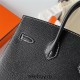 Hermes Hermès Birkin 25cm Sellier External Stitching Epsom Ck89 Black Waxed Thread Silver Hardware Hand-Stitched