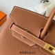 Hermes Hermès Birkin 25cm Sellier External Stitching Epsom Ck37 Golden Brown Waxed Thread Gold Hardware Hand-Stitched