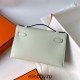 Hermes Hermès Mini Kelly 22cm Epsom 0S Bubble Green Waxed Thread Silver Hardware Hand-Stitched