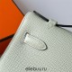 Hermes Hermès Mini Kelly 22cm Epsom 0S Bubble Green Waxed Thread Silver Hardware Hand-Stitched