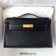 Hermes Hermès Mini Kelly 22cm Swift Imported Plain Leather Ck89 Black Waxed Thread Gold Hardware Hand-Stitched