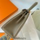 Hermes Hermès Kelly 25cm Togo Ck18 Elephant Grey Waxed Thread Gold Hardware Hand-Stitched