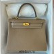 Hermes Hermès Kelly 25cm Togo Ck18 Elephant Grey Waxed Thread Gold Hardware Hand-Stitched