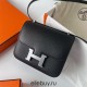 Hermes Hermès Constance 19cm Epsom Ck89 Black Waxed Thread Silver Hardware Hand-Stitched