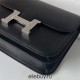 Hermes Hermès Constance 19cm Epsom Ck89 Black Waxed Thread Silver Hardware Hand-Stitched