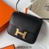 Hermes Hermès Constance 19cm Epsom Ck89 Black Waxed Thread Gold Hardware Hand-Stitched