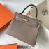 Hermes Hermès Kelly 25cm Togo M8 Asphalt Grey Waxed Thread Gold Hardware Hand-Stitched