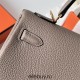 Hermes Hermès Kelly 25cm Togo M8 Asphalt Grey Waxed Thread Gold Hardware Hand-Stitched