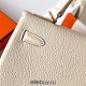 Hermes Hermès Kelly 25cm Togo Ck10 Milk White Waxed Thread Gold Hardware Hand-Stitched