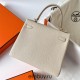 Hermes Hermès Kelly 25cm Togo Ck10 Milk White Waxed Thread Gold Hardware Hand-Stitched