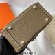 Hermes Hermès Mini Lindy 20cm Clemence Original Factory Leather Ck18 Elephant Grey Waxed Thread Gold Hardware Hand-Stitched