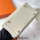 Hermes Hermès Mini Lindy 20cm Clemence Original Factory Top-Grade Cowhide Ck10 Milk White Waxed Thread Gold Hardware Hand-Stitched