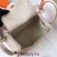 Hermes Hermès Mini Lindy 20cm Clemence Original Factory Top-Grade Cowhide Ck10 Milk White Waxed Thread Gold Hardware Hand-Stitched