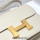 Hermes Hermès Constance 19cm Epsom Mirror Style Ck10 Milk White Waxed Thread Gold Hardware Hand-Stitched