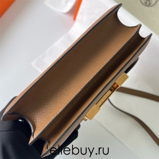 Hermes Hermès Constance 19cm Epsom 3G Chestnut Brown Waxed Thread Gold Hardware Hand-Stitched