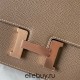 Hermes Hermès Constance 19cm Epsom Ck18 Elephant Grey Waxed Thread Rose Gold Hardware Hand-Stitched