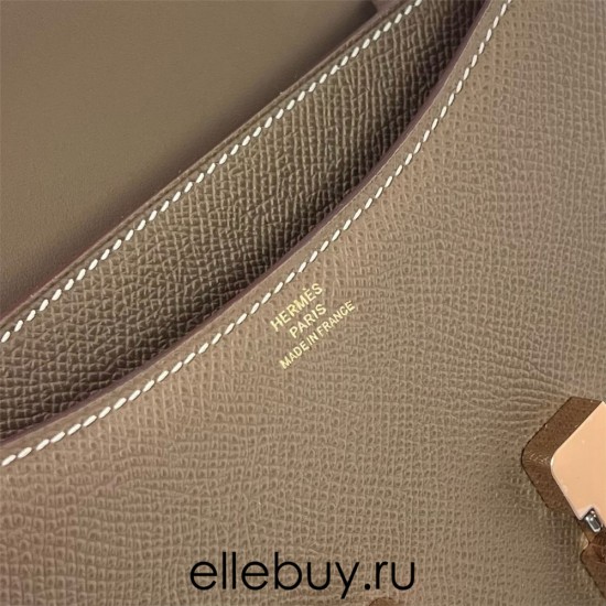 Hermes Hermès Constance 19cm Epsom Ck18 Elephant Grey Waxed Thread Rose Gold Hardware Hand-Stitched