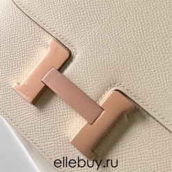 Hermes Hermès Constance 19cm Epsom Ck10 Milk White Waxed Thread Rose Gold Hardware Hand-Stitched