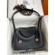 Hermes Hermès Lindy 26cm Imported Evercolor Leather Black Gold Hardware Hand-Stitched