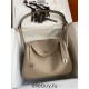 Hermes Hermès Lindy 26cm Imported Evercolor Leather Asphalt Grey Silver Hardware Hand-Stitched