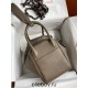 Hermes Hermès Lindy 30cm Imported Taurillon Clemence Leather Elephant Grey with Natural Thread Silver Hardware Hand-Stitched