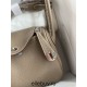 Hermes Hermès Mini Lindy 19cm Imported Taurillon Clemence Leather Dark Grey Silver Hardware Hand-Stitched