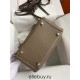 Hermes Hermès Mini Lindy 19cm Imported Taurillon Clemence Leather Dark Grey Silver Hardware Hand-Stitched