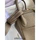 Hermes Hermès Mini Lindy 19cm Imported Taurillon Clemence Leather Elephant Grey Gold Hardware Hand-Stitched