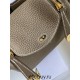 Hermes Hermès Mini Lindy 19cm Imported Taurillon Clemence Leather Elephant Grey Gold Hardware Hand-Stitched