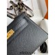 Hermes Hermès Mini Kelly 19cm Imported Epsom Leather Black Gold Hardware Hand-Stitched