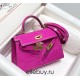 Hermes Hermès Mini Kelly 2 Arabian Nights Purple Crocodile Skin Pattern 19cm Hand-Stitched