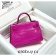 Hermes Hermès Mini Kelly 2 Arabian Nights Purple Crocodile Skin Pattern 19cm Hand-Stitched