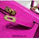 Hermes Hermès Mini Kelly 2 Arabian Nights Purple Crocodile Skin Pattern 19cm Hand-Stitched