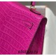 Hermes Hermès Kelly 28 Arabian Nights Purple Crocodile Skin Pattern Inner Layer Sheepskin Hand-Stitched Hand-Stitched