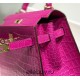 Hermes Hermès Kelly 28 Arabian Nights Purple Crocodile Skin Pattern Inner Layer Sheepskin Hand-Stitched Hand-Stitched