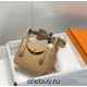 Hermes Hermès Mini Lindy 19 Togo Milk Tea Brown Size: 19.5cm Width 12.5cm Silver Hardware Hand-Stitched