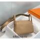 Hermes Hermès Mini Lindy 19 Togo Milk Tea Brown Size: 19.5cm Width 12.5cm Silver Hardware Hand-Stitched