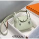 Hermes Hermès Mini Lindy 19 Togo Bubble Color Size: 19.5cm Width 12.5cm Silver Hardware Hand-Stitched