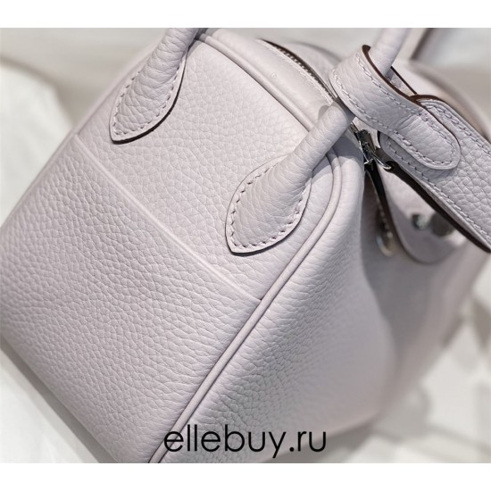 Hermes Hermès Mini Lindy 19 Togo Dreamy Purple Size: 19.5cm Width 12.5cm Silver Hardware Hand-Stitched