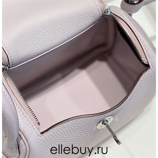 Hermes Hermès Mini Lindy 19 Togo Dreamy Purple Size: 19.5cm Width 12.5cm Silver Hardware Hand-Stitched