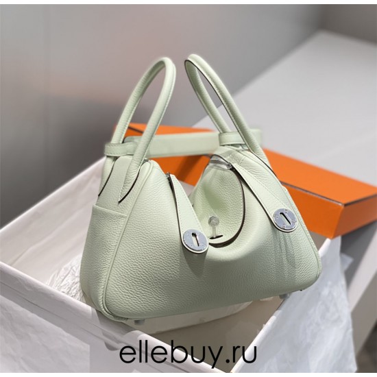 Hermes Hermès Lindy 26 Togo Bubble Green 26cm Silver Hardware Hand-Stitched