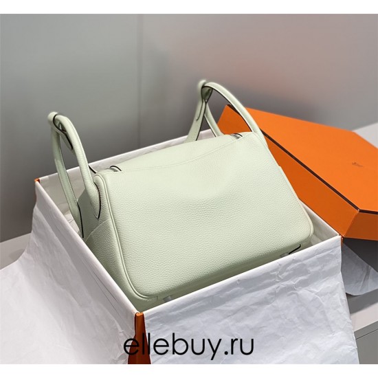 Hermes Hermès Lindy 30 Togo Bubble Green Silver Hardware Hand-Stitched