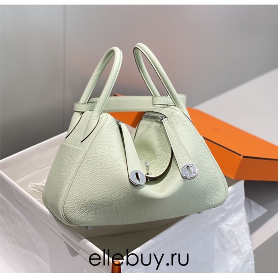 Hermes Hermès Lindy 30 Togo Bubble Green Silver Hardware Hand-Stitched