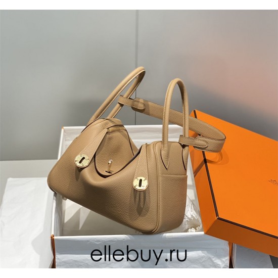 Hermes Hermès Lindy 26 Togo Milk Tea Brown 26cm Silver Hardware Hand-Stitched